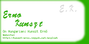 erno kunszt business card